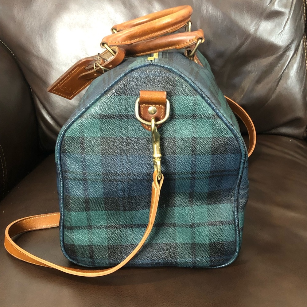 RALPH LAUREN Black Watch Plaid Boston Weekend Travel Duffle Doctors Bag 40cm - Picture 4 of 17